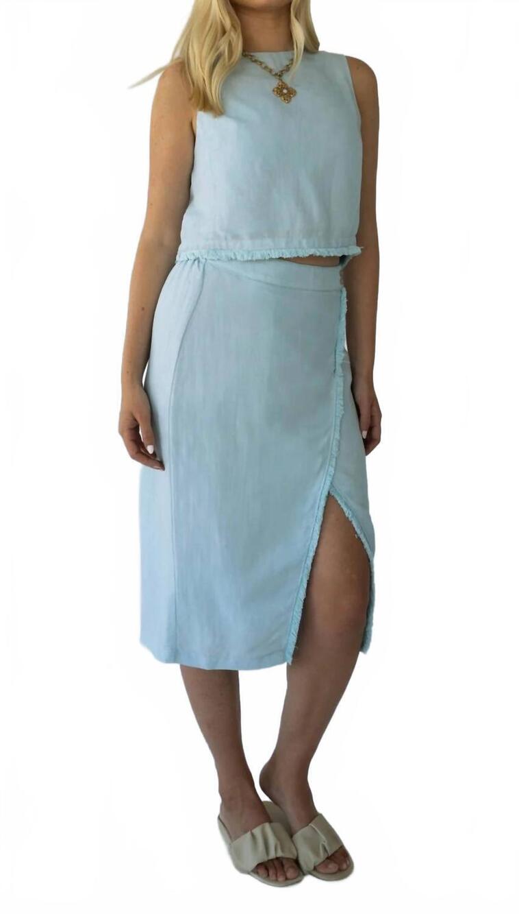 NEW SARAH ALEXIS michelle faux wrap skirt in pool